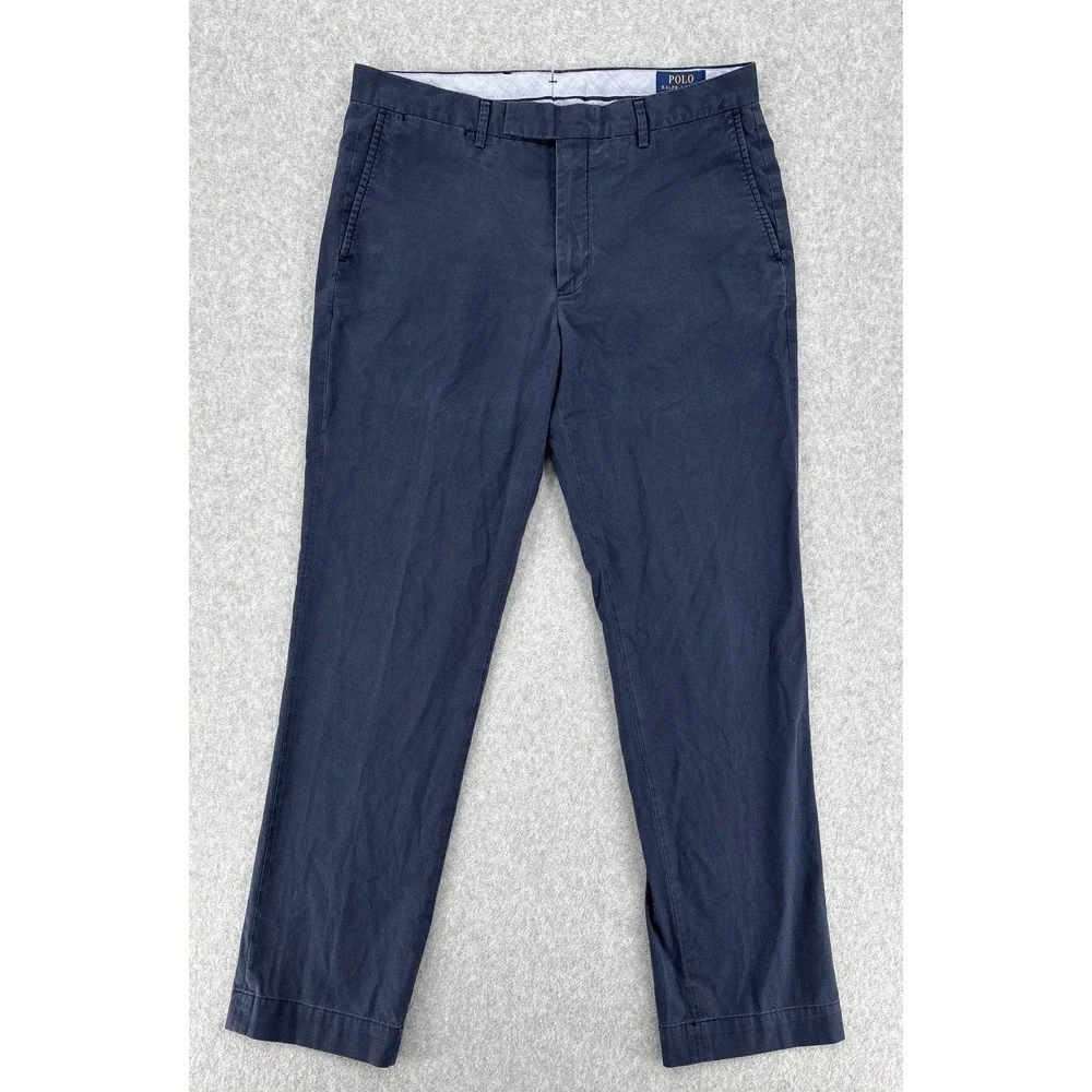 Polo Ralph Lauren Straight Fit Navy Chino Pants 33x29 Stretch